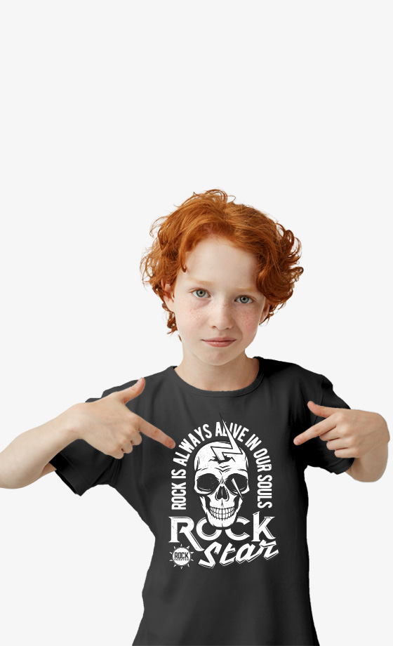 Camiseta Rock Star Negra Niños