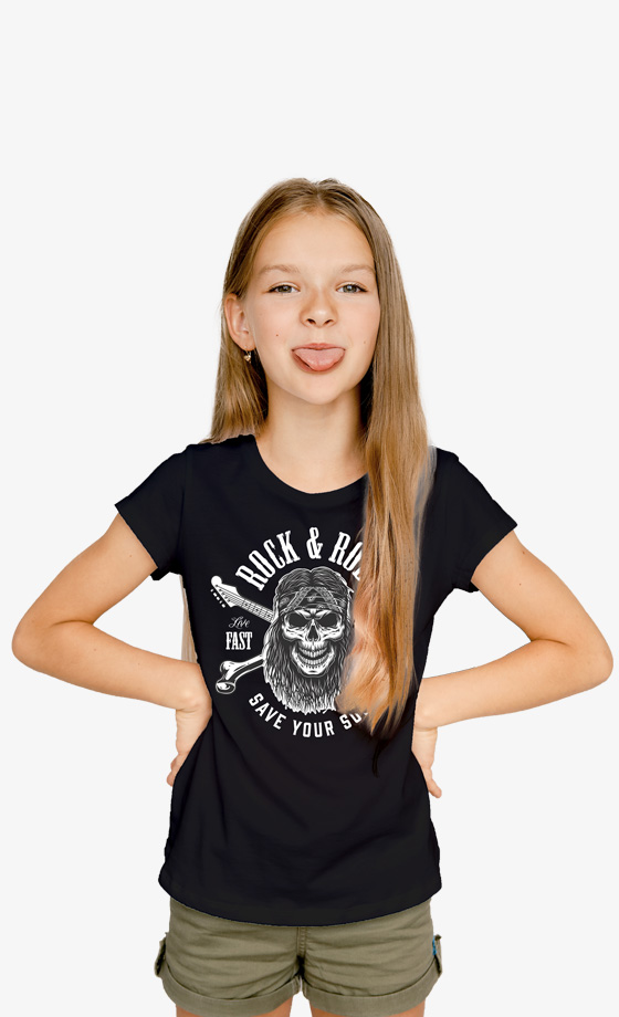 Camiseta Rock and Roll Calavera